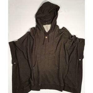 Ralph Lauren Polo Sweatshirt Poncho Hoodie OS Brown Cozy Soft Front Pocket